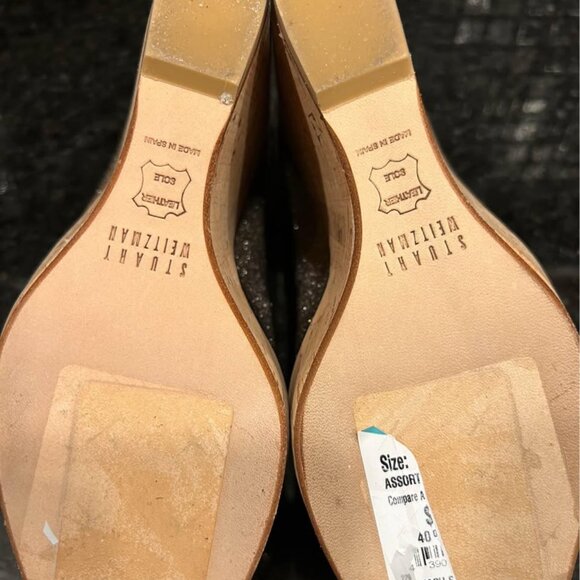 BNIB Stuart Weitzman Corkswoon Glitter Wedge Pumps Size 9 - Picture 4 of 5
